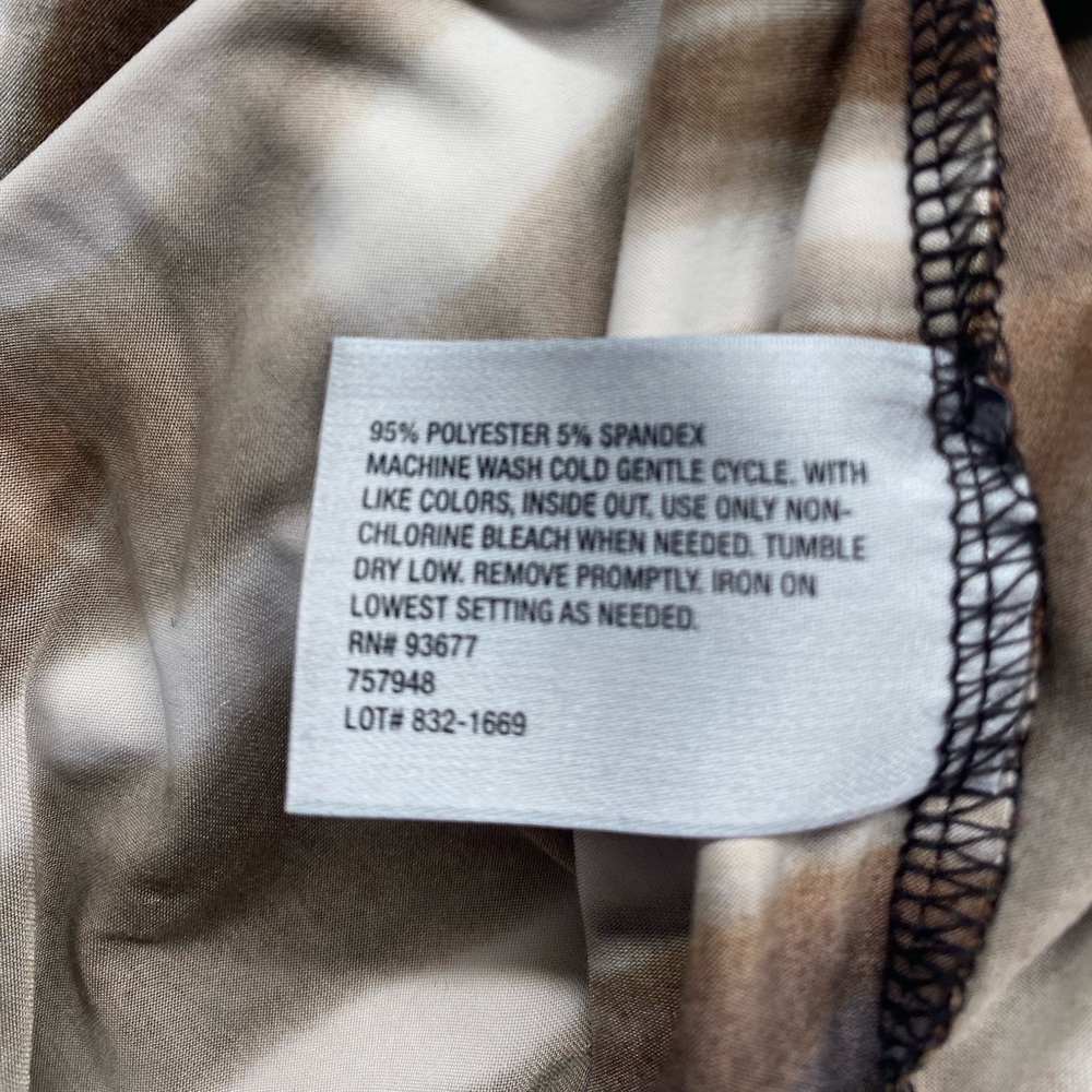 Worthington Brown, Tan, and Cream Patterned Drape Neck Top Size Medium/M E - Picture 4 of 4